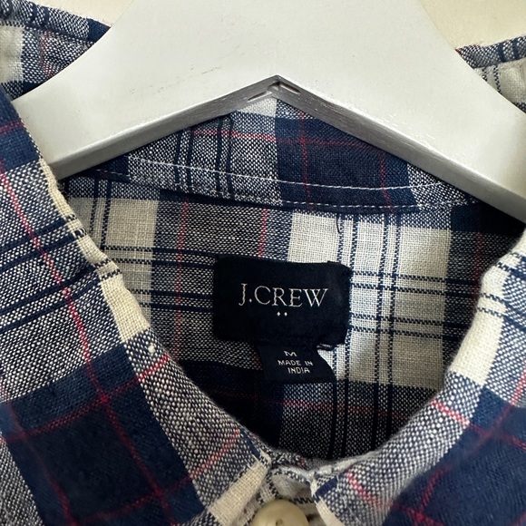 J.Crew Slim linen shirt in plaid - Picture 2 of 3
